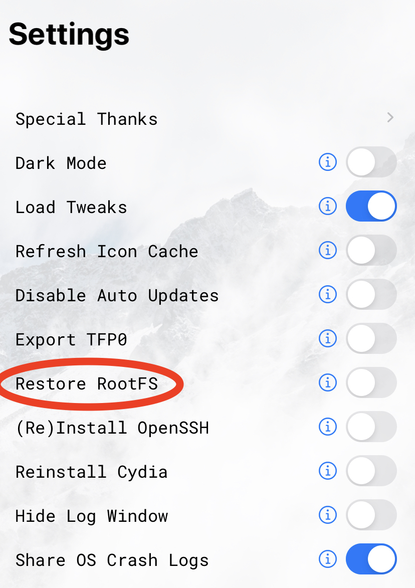 picture of rootfs toggle